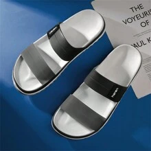 新款男士果凍防滑拖鞋,海灘涼鞋,夏季室外穿著 - 灰色 - 查看 3