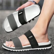 新款男士果凍防滑拖鞋,海灘涼鞋,夏季室外穿著 - 灰色 - 查看 4