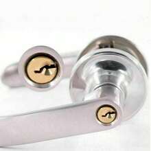 Home Entry Lever Three-Handle Door Lock Set Bathroom Entrance Passage W/3 Keys - Silver - View 6