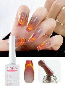 pinpai 12ml 煙火貓眼凝膠甲油,含玻璃珠,多巴胺雙光學貓眼凝膠,彩色,1瓶（不包括貓眼磁鐵） - 彩色 - 查看 2