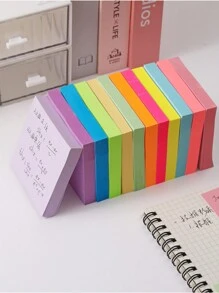 1入組100張固色強黏紙，適用於手帳、Salt系列INS Morandi色便箋備忘錄、裝飾和文具。