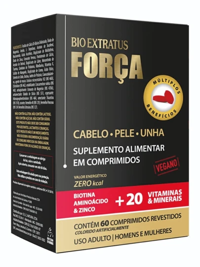 Vitamina Força Pimenta Bio Extratus C/60 Cabelo, Pele, Unha