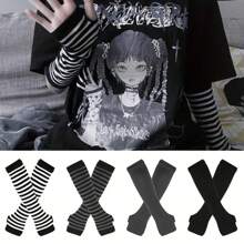 1 paire De À Rayures Gants , À La Mode Dessin Animé À manches longues Gants , Chaud Et Protection Solaire , Peut Être Tous Les Deux Homme Et Femme , Costume Halloween Décorations