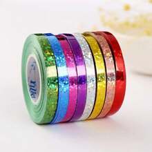 8卷*10米*8色彩色卷曲帶，閃閃發亮的金屬氣球串卷，適用於手工藝品、婚禮、情人節、生日、派對裝飾、包裝、製作、婚禮、節日和花店花卉 - 彩色 - 查看 3