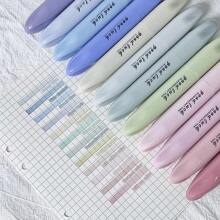 XINBIHE 4入組雙頭漸變螢光筆 // 可愛的螢光筆,適用於學生筆記和手帳 - 漸變藍 - 查看 5