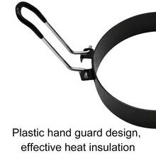 3入組蛋圈套裝,配有油刷和蛋清分離器不銹鋼蛋煮圈,可折疊手柄和不粘圓形蛋製造機烤麵糰圓環模具成型工具,適用於廚房