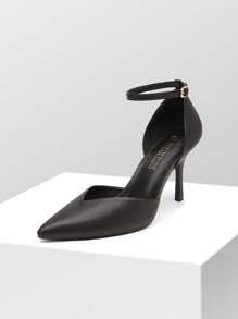 女士高跟鞋束帶閉趾細跟尖頭D'Orsay鞋跟禮服婚禮派對泵鞋 - 黑色 - 查看 4