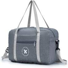 Ryanair Hand Luggage 40x20x25 Backpack Foldable Travel Bag For Airplane Cabin Bag Hand Luggage Bag Travel Bag With Fixed On Trolley Suitcase Handbags Organizer Gym Fitness Duffel - Xám - Xem 1