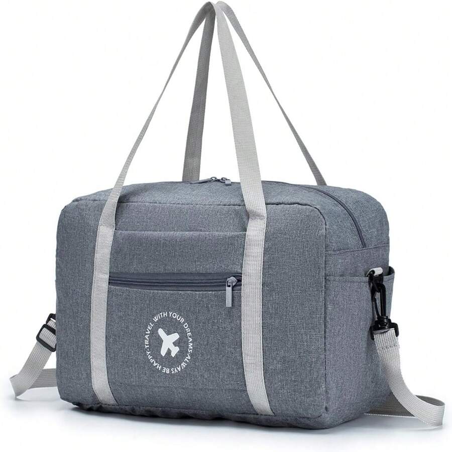 Ryanair Hand Luggage 40x20x25 Backpack Foldable Travel Bag For Airplane Cabin Bag Hand Luggage Bag Travel Bag With Fixed On Trolley Suitcase Handbags Organizer Gym Fitness Duffel - Xám - Xem 1