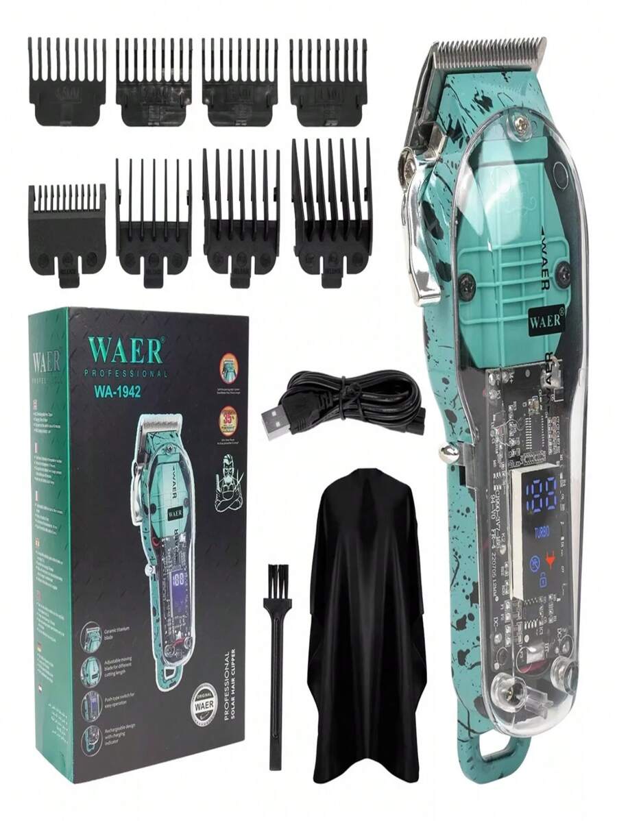 Maquina Para Cortar Cabello Kit De Viaje Cuerpo Transparente - transparente - Ver 1