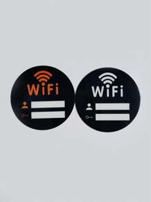 Wifi Wireless Network Sign & Password Plate, Wifi Logo Sticker Wall Decal With Whiteboard Pen 1 Set Best Gifts Birthday Graduation - Multicolor - View 5