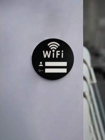Wifi Wireless Network Sign & Password Plate, Wifi Logo Sticker Wall Decal With Whiteboard Pen 1 Set Best Gifts Birthday Graduation