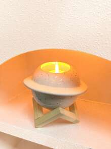 1入組ins風陶瓷行星設計蠟燭座/花盆,營造浪漫氛圍的家居裝飾,情人節和女友/女性朋友生日禮物,高端美學 - 白色 - 查看 3