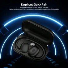 R23 無線耳機,bt5.3超輕量級耳塞,ipx5 防水入耳式跑步耳機,60ms低延遲,6-8小時播放時間運動耳塞,帶200mah數字顯示充電盒,適用於手機和筆記型電腦（黑色） - 黑色 - 查看 3