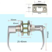 Home Entry Bar Three Handle Door Lock Set Bathroom Entryway With 3 Keys - Silver - View 7