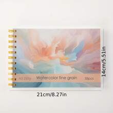 1本硬皮素描冊,內含35張空白活頁水彩畫和塗鴉冊,彩色鉛筆剪貼簿,空白筆記本/日記,紙張重量250克 - 綠色 - 查看 2