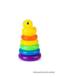 Kids' Rainbow Duck Montessori Stacking Rings Toy, Early Learning Cognitive Color Recognition Toy Children Toys,Boys Toys,Montessori