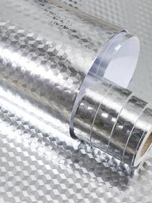 1 cuộn 40CMX500CM Kim loại Phong cách Chống dầu PVC Tự dính Hình nền , Hiện đại Phong cách châu Âu Với Chống nước Chống ẩm Chức năng , Lý tưởng Đối với DIY - Hình thoi bạc 3D - Xem 3