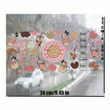 5 張/套可愛卡通愛情咖啡飲料杯麵包食品設計uv Dtf 轉印貼紙防水3d Dtf 浮雕水晶標籤16oz 玻璃杯包裝牆貼裝飾擦剪貼簿剪貼簿材料防曬霜適合diy 眼鏡裝飾筆記本電腦手機殼冰箱電腦水瓶筆記型電腦規劃師辦公桌手工藝品貼紙時尚材質圖案 - 彩色 - 查看 3