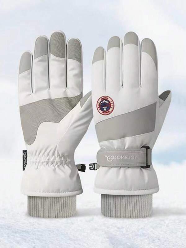 1 Pair Women's Outdoor Winter Sports Thickened & Thermal Lined Windproof, Waterproof, Anti-Slip, Wear-Resistant, Sensitive Touch-Screen Warm Gloves For Skiing, Riding, Etc. Thermal, Winter Gloves, Hand Warmer, Ski Gloves, Snow Gloves