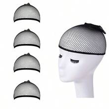 4 Piezas Gorros De Peluca De Malla, Adecuados Para Tejido De Cabello, Gorro De Peluca De Red - Negro - Ver 1