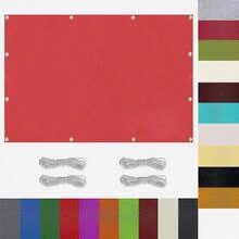 太陽遮雨帆帆篷花園遮陽帆篷98%防紫外線防水遮陽帆與繩索和環孔的花園/院子/露台/陽台遮陽帆,深灰色的遮陽帆篷 - 紅色 - 查看 1