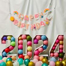 Mosaic Numbers Heart For Balloons, 2.3FT/73cm Mosaic Balloon Frame Number 2, DIY Marquee Light Up Numbers For Party Decoration, Anniversary Party Decoration, Birthday Party Decorations, Valentine's Day Decoration,Balloon Arch Kit(No Balloon)