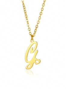 1個極簡淡雅的心形字母項鍊,適用於女性和女孩26個英文字母,不鏽鋼鎖骨鏈項鍊,時尚珠宝禮物