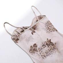 vestido con tirantes y estampado - Caqui - Ver 8