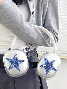 2pcs Headphone Protective Case (Transparent Shell And Cap) Compatible With Airpods Max - Blue - View 2