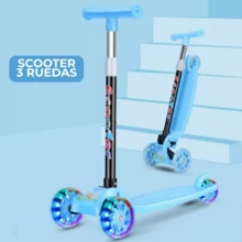 Nuevo Patin Diablo Scooter Montable de 3 Ruedas con Luces - Azul - Ver 2