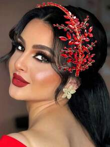 1 chiếc phụ kiện đội đầu cô dâu màu đỏ, xanh lá cây và xanh dương dành cho đám cưới, tiệc tùng và trang phục hàng ngày, phụ kiện cây thông Noel hoàng gia, ngày Valentine. - Nhiều màu - Xem 5