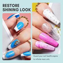 Makartt Gel Top Coat Nail Polish, No Wipe Clear Glitter Gel Nail Polish Top Coat For Blooming Cat Eye Gel Nail Polish Acrylic Powder Foil Transfer Sticker Gel Nail Tips Long Lasting Gloss - Pearl - View 7