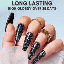 Makartt Gel Top Coat Nail Polish, No Wipe Clear Glitter Gel Nail Polish Top Coat For Blooming Cat Eye Gel Nail Polish Acrylic Powder Foil Transfer Sticker Gel Nail Tips Long Lasting Gloss - Pearl - View 3