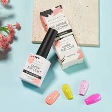 Makartt Gel Top Coat Nail Polish, No Wipe Clear Glitter Gel Nail Polish Top Coat For Blooming Cat Eye Gel Nail Polish Acrylic Powder Foil Transfer Sticker Gel Nail Tips Long Lasting Gloss - Pearl - View 9