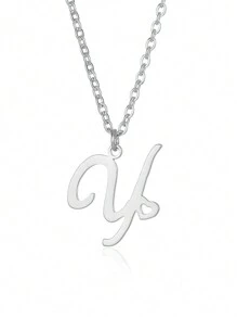 1Pc Minimalist Dainty Heart Initial Letter Pendant Necklace For Women Girls 26 English Letters Stainless Steel Clavicular Chain Necklaces Fashion Jewelry Gift