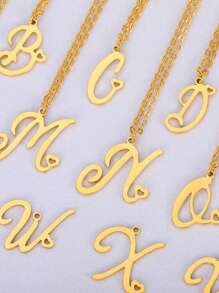 1Pc Minimalist Dainty Heart Initial Letter Pendant Necklace For Women Girls 26 English Letters Stainless Steel Clavicular Chain Necklaces Fashion Jewelry Gift
