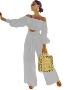 Conjunto Primavera De Dos Piezas Casual - Blanco - Ver 2