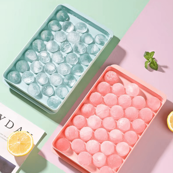 1pc 33-Grid Ice Mold, Creative Round Ice Puck Covered Ice Tray, Double-Layer Design, Easy To Make Ice, Can Make 33 Ice Pucks At One Time, Random Color, Party, Birthday Recoration, For Outdoor, Camping