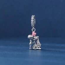 1 件 925 純銀風格吊墜愛情星球和箭頭穿過心和婚禮無限和愛情元素百搭時尚 Diy 珠寶適合手鍊項鍊情人節禮物送給妻子和女朋友 - 銀色 - 查看 2