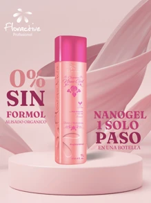 1L Alisado Orgánico Sin Formol Nanoplastia NanoGel floractive Keratina Tratamiento Capilar en Crema para Todo Tipo de Cabello - Rosa - Ver 1
