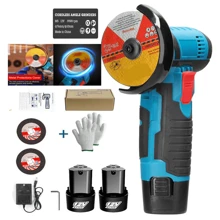19500RPM Brushless Angle Grinder Cordless Grinders Power Tools With 2 Batteries - Blue - View 1