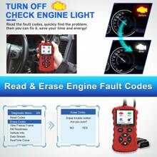 OBD2 Reader Diagnostic Tool, OBDII Car Code Scanner Check Engine Fault Code Scanner Cranking And Charging OBD2 EOBD CAN Reader Tool For OBDII 12V Cars - Red - View 6