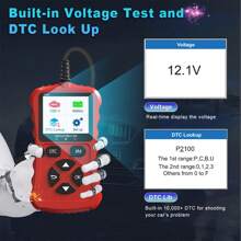 OBD2 Reader Diagnostic Tool, OBDII Car Code Scanner Check Engine Fault Code Scanner Cranking And Charging OBD2 EOBD CAN Reader Tool For OBDII 12V Cars - Red - View 9