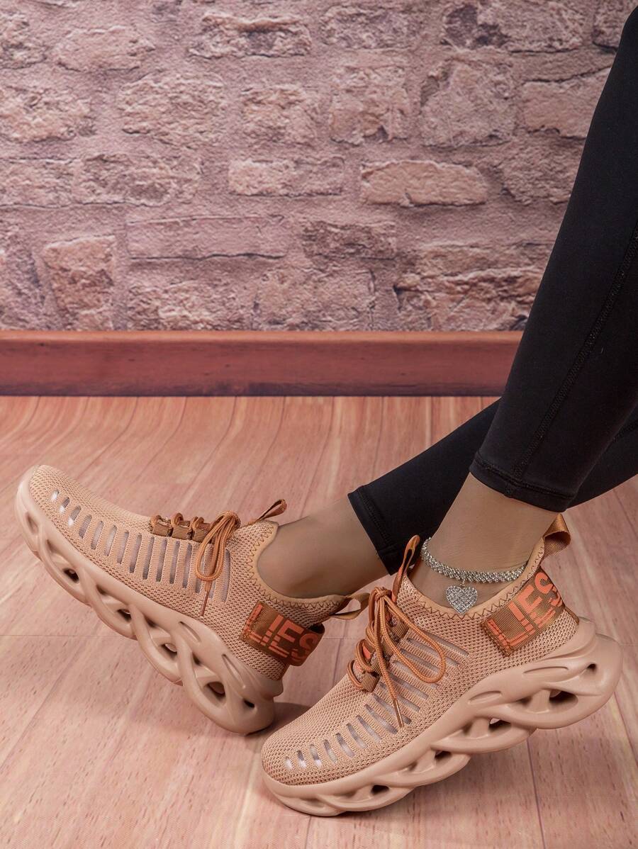Spring/Summer Multicolor Mesh Breathable Thick-Soled Chunky Shoes With Soft Bottom, Suitable For Students, Running, Campus, Traveling - Multicolor - View 1
