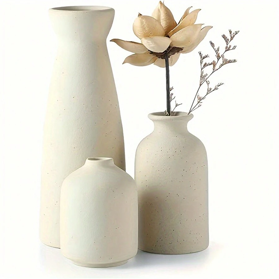 1pc Ceramic Matte Vase For Home Decor, Modern And Minimalist Decorative Vase Set For Pampas Grass, Boho Vase For Farmhouse Living Room Dining Room Tabletop Bookshelf Centerpiece Table Decor Gifts Birthday Graduation Room Decor Flower Vase Glass Vase