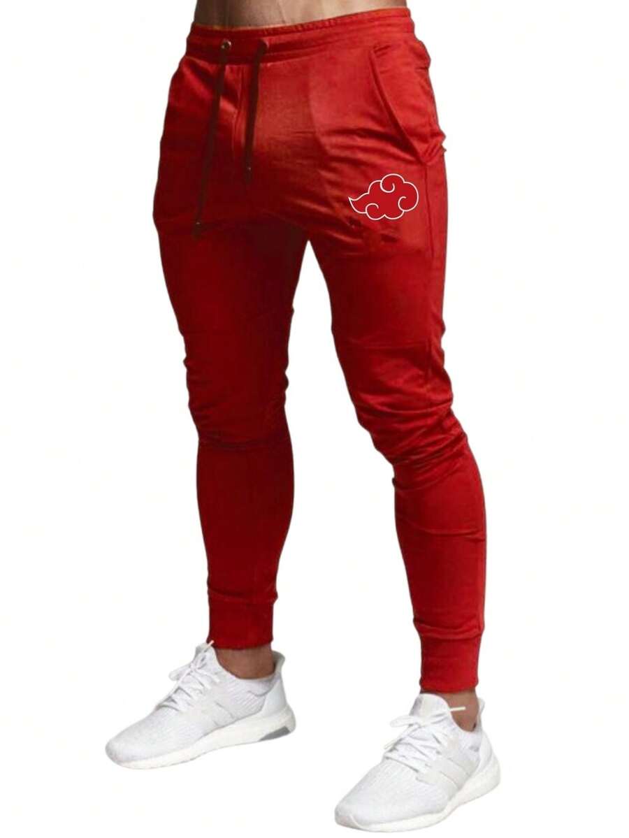 Men Sweatpants - 紅色 - 查看 1