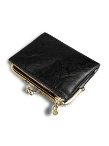 MIYIN Kiss Lock Cartão de Crédito Pequeno Zíper Bi-Fold Carteira Feminina Portátil Dinheiro Trabalhadores de Colarinho Branco Para Mulheres Trabalho Universitário Negócios Deslocamento Escritório Para Aniversário Para Casal Para Presente de Aniversário No Dia dos Namorados Presente Presente Para Mulheres Carteira Bolsa Carteira Pequena Carteira - Preto - Ver 9