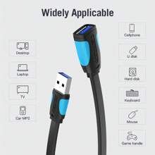VENTION USB 3.0 Extension Cable, USB Extension Cord Male To Female Extender Cable High-Speed Data Transfer For Mouse, USB Keyboard, Flash Drive, Hard Drive, Camera, Printer - Black - View 8