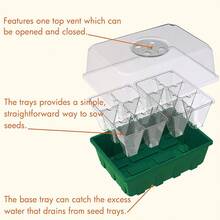 5 Sets Garden Propagator Kit With 60-Cell Transparent Seedling Tray, Seed Starting Tray With Clear Dome And Green Base - Green - View 5